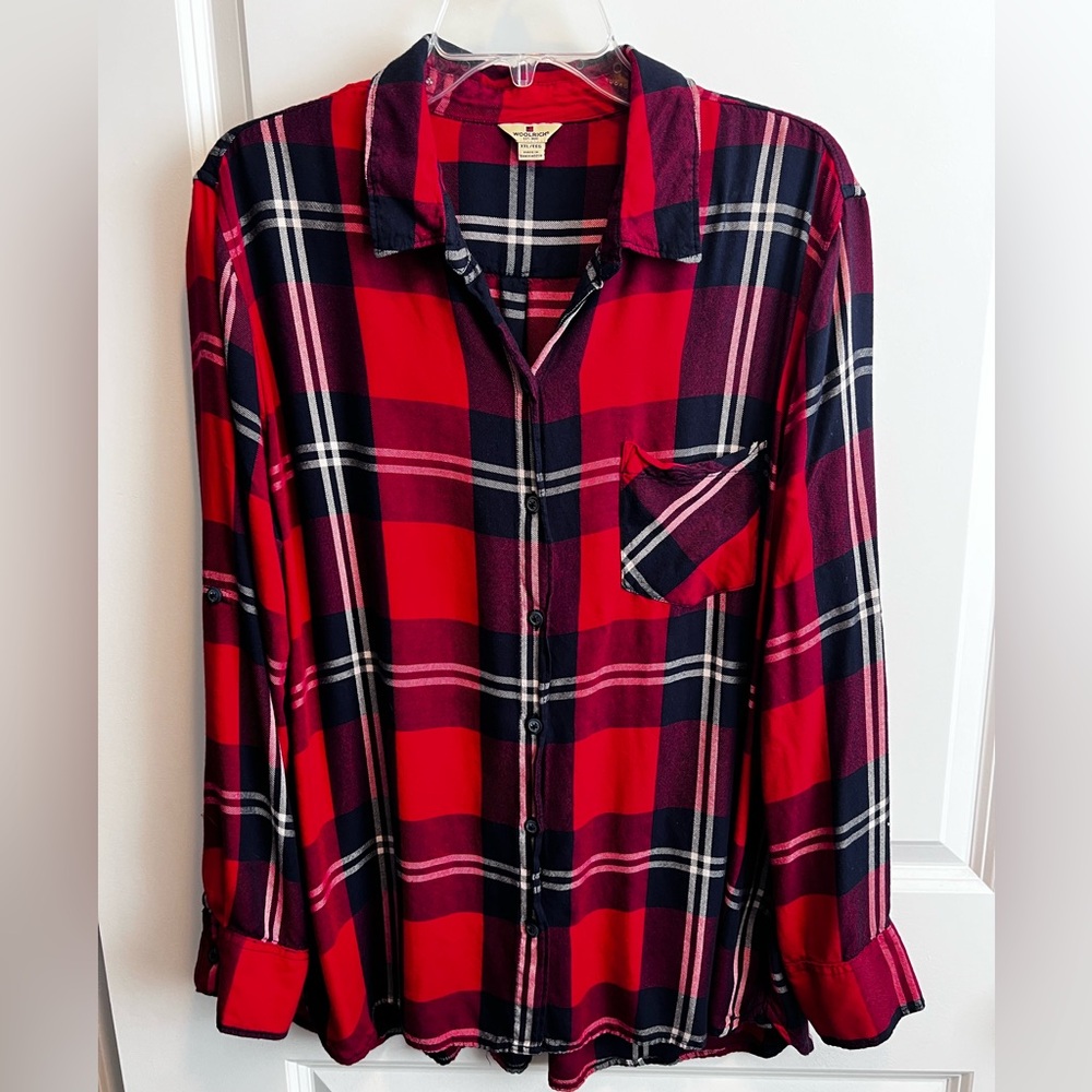 Woolrich Women's Red Plaid Blouse XXL